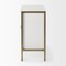 Homeroots 16in White and Gold Wood and Metal Accent Cabinet With Two Doors 727712 - alternate 6