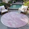 Homeroots 8' Pink And Silver Round Abstract Washable Indoor Outdoor Area Rug 618372 - alternate 5