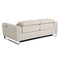 Homeroots 83" Beige Top Grain Leather Reclining Solid Wood USB Sofa 720400 - alternate 6
