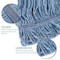 Bison Life Heavy Duty Wet Mop Head Replacement, Blended Looped End String Cleaning 1.25" Headband Mop Refill BIS-KH-GCM-03 - alternate 7