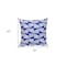 Homeroots 18" Blue and White Geometric Cotton Throw Pillow With Embroidery 529320 - alternate 5