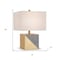 Homeroots 18" Gray and Gold Concrete Table Lamp With White Shade 524317 - alternate 6