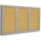 Ghent Enclosed Cork Bulletin Board 72x48", 3 Door PA34872K - alternate 1
