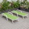 Leisuremod Marlin Patio Chaise Lounge Chair with Armrests in White Aluminum Frame, Green, 2PK MLAW-77G2 - alternate 4