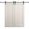 Sartodoors Modern Double Barn Door 84 x 84 inches, Ego 5006 Painted White Oak, 14FT Rail Track Set, Solid Pa EGO5006DB-PWO-8484 - alternate 1