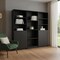 Homeroots 71" Black Five Tier Bookcase with Four doors 546352 - alternate 6