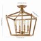 Jonathan Y Plains 12" 4-Light Modern Farmhouse Metal Open-Frame Pagoda LED Semi Flush Mount Mini Lantern, Brass JYL7610B - alternate 6
