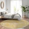 Homeroots 8' Gold Beige And Fern Green Round Floral Washable Indoor Outdoor Area Rug 589466 - alternate 4