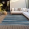 Homeroots 9' X 12' Denim Blue And Gray Striped Washable Indoor Outdoor Area Rug 597323 - alternate 8