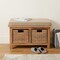 Homeroots 32in Beige and Brown Boucle and Solid Wood Upholstered Storage Bench With Baskets 723428 - alternate 6
