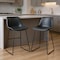 Homeroots Set of Two Black Faux Leather and Metal Low Back Counter Height Bar Chairs, 2PK 555071 - alternate 5