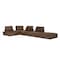 Homeroots Modern Chocolate Brown Floor Pillow Modular Sectional Sofa 473575 - alternate 3