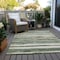 Homeroots 9' X 12' Sage And Beige Striped Washable Indoor Outdoor Area Rug 605907 - alternate 8