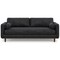 Homeroots 89" Black Leather Sofa With Brown Legs 641000 - alternate 1