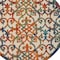 Homeroots 4' Ivory Blue Orange And Green Round Trellis Indoor Outdoor Area Rug 546797 - alternate 3