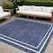 Homeroots 5' Navy Blue And Ivory Square Indoor Outdoor Area Rug 545977 - alternate 3