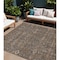 Homeroots 10' X 14' Chocolate Floral Washable Non Skid Indoor Outdoor Area Rug 564319 - alternate 1