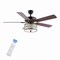 Jonathan Y Paolo 52" 3-Light Farmhouse Industrial Iron Scroll Drum Shade LED Ceiling Fan w/ Remote, Black/White JYL9612A - alternate 1