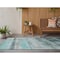 Homeroots 8' Runner Teal Ombre Washable Non Skid Indoor Outdoor Runner Rug 563683 - alternate 1