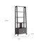 Homeroots 70" Gray Wood Five Tier Etagere Bookcase with Two Doors 630388 - alternate 4