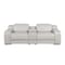 Homeroots 89in Light Gray and Silver Italian Leather Power Reclining Loveseat With Storage 633755 - alternate 1
