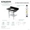 Kingston Brass 36" Black Granite Console Sink with Brass Legs and Shelf, 8-Inch, 3-Hole, Black Granite/Matte Black KVPK36KBB0 - alternate 2