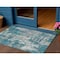 Homeroots 3' X 5' Teal Blue Gray And Ivory Abstract Washable Indoor Outdoor Area Rug 597998 - alternate 1