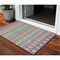 Homeroots 3' X 5' Blush Blue And Lime Green Quatrefoil Washable Indoor Outdoor Area Rug 583204 - alternate 1