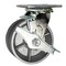 Service Caster 5 Inch V Groove Semi Steel Swivel Caster with Roller Bearing and Brake SCC SCC-30CS520-VGR-TLB - alternate 1