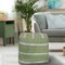 Homeroots 18" Green And White Cotton Cube Striped Pouf Ottoman 534110 - alternate 5