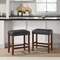 Alaterre Furniture Madison Backless Counter Height Stool True Walnut Finish with Black PU AVMA2170 - alternate 8