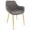 Leisuremod Markley Modern Leather Dining Arm Chair with Gold Metal Legs, Grey ECG26GR - alternate 1