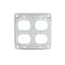 Raco Box Cover, Square Box Type, 4 Gang, Galvanized Zinc, 2 Duplex Receptacle Cover Type 907C - alternate 3