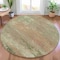Homeroots 8' Beige And Fern Green Round Abstract Washable Indoor Outdoor Area Rug 630827 - alternate 5