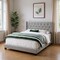 Homeroots Gray Solid Wood And Tufted Linen Queen Bed Frame with Nailhead Trim 333331 - alternate 2