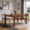 Homeroots 54" Walnut Wood Frame Base Square Dining Table 640708 - alternate 5