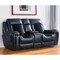 Homeroots 79" Black Power Reclining Loveseat With Storage 561556 - alternate 1
