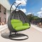 Leisuremod Charcoal Wicker Hanging 2 person Egg Swing Chair with Light Green Cushions ESCCH-57LG - alternate 7