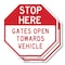 Signmission Stop Here Gates Open Towards Vehicl, 18 inch X 18 inch, Plastic Sign, 2PK OC-P-2PACK-18-304 - alternate 1