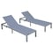 Leisuremod Marlin Patio Chaise Lounge Chair with Grey Aluminum Frame, Dark Grey, 2PK MLGR-77DGR2 - alternate 1