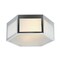Jonathan Y Minimo 13" Hexagon Metal/Frosted Glass LED Flush Mount, Chrome JYL7451A - alternate 1
