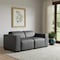 Homeroots 77in Dark Gray and Brown Italian Leather Power Reclining Loveseat With Storage 720549 - alternate 4