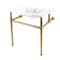 Kingston Brass 31" Ceramic Console Sink with Brass Legs, 1-Hole, White/Brushed Brass KVBH312277 - alternate 1
