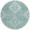 Homeroots 8' Aqua Teal Blue And Ivory Round Medallion Washable Indoor Outdoor Area Rug 589028 - alternate 5