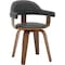 Leisuremod Modern Wooden Dining Chair, Walnut Color Frame in Black, Brivo Collection BC22BL - alternate 1