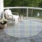 Homeroots 8' Denim Blue Green And Ivory Round Plaid Washable Indoor Outdoor Area Rug 597549 - alternate 3