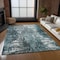 Homeroots 3' X 5' Teal Blue Gray And Charcoal Abstract Washable Indoor Outdoor Area Rug 582926 - alternate 6