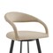 Armen Living Ramona 30in Swivel Bar Stool with Matte Black Iron and Beige Faux Leather LCRASWBABLKBG30 - alternate 4