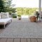 Homeroots 8' X 10' Gray Black And Ivory Geometric Washable Indoor Outdoor Area Rug 596743 - alternate 8