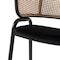 Leisuremod Ervilla Dining Chair with Stainless Steel Legs Velvet Seat and Wicker Back, Black, 4PK EC20BL4 - alternate 5